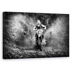 Tablou Canvas - Sport Extrem, Actiune, Columbia, Motocicleta, Spray, Noroi, 50 x 80 cm