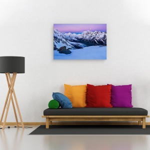 Tablou canvas - Stare de Liniste, Ghetari, Luna, Munti, Zapada, Cer, 40 x 60 cm - Img 2