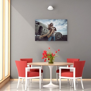 Tablou canvas - Stare De Spirit Vantoasa, Islanda, Calatorie, Model, Avion, Fata, 80 x 120 cm - Img 4