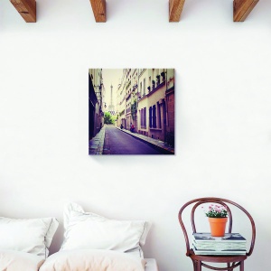 Tablou canvas decorativ cu stradă lângă Turnul Eiffel, 60x60 cm