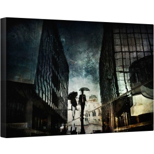 Tablou canvas - Strada, Oameni, Ploaie, Persoana, Urbana, Fard, 60 x 90 cm
