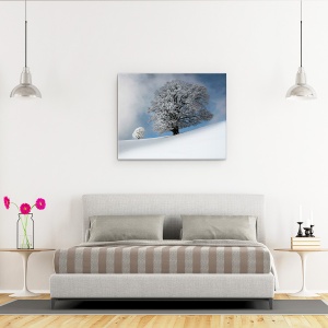 Tablou canvas - Sunt Cel Mai Frumos, Iarna, Copac, Peisaj, Zapada, Padure, 60 x 75 cm - Img 3