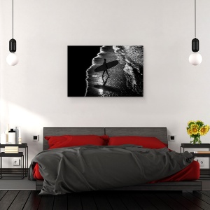 Tablou canvas - Surf 9, Italia, Alb-Negru, Actiune, 60 x 90 cm - Img 3