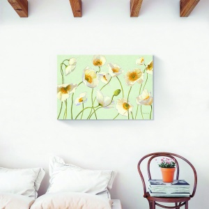 Tablou decorativ canvas cu lalele albe înflorite 80x120 cm
