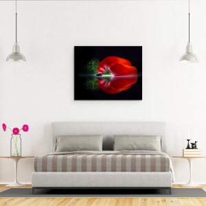 Tablou canvas - Taiat, Paprika, Alimente, Arta, Reflectie, Rosu, 60 x 75 cm - Img 3