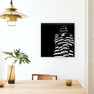 Tablou canvas - Te Vad, Umbra, Alb-Negru, Femeie, Ochi, Sezand, 90 x 90 cm - Img 4