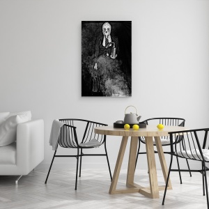 Tablou canvas - Thanatos, Gaz, Abur, Alb-Negru, 60 x 90 cm - Img 4