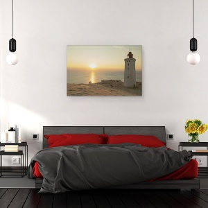 Tablou canvas - Timp De Vara, Soare, Apus De Soare, Far, Mare, Cuplu, 60 x 90 cm - Img 3