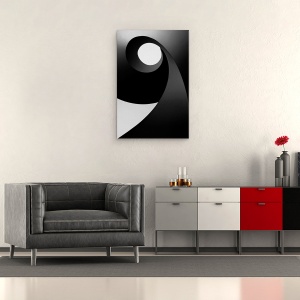 Tablou canvas - Timpul Pentru Lumina, Scari, Metal, Negru, Spiral, 60 x 90 cm - Img 2