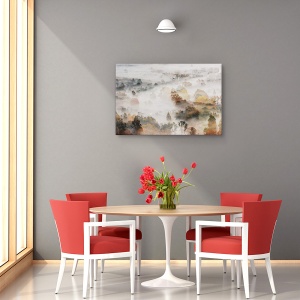 Tablou canvas - Toamna, Peisaj, Atmosfera, Padure, Ceata, 80 x 120 cm - Img 4