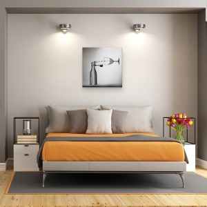 Tablou canvas - Toarna, Conceptual, Beat, Sticla, Iluzie, Apa, 90 x 90 cm - Img 3