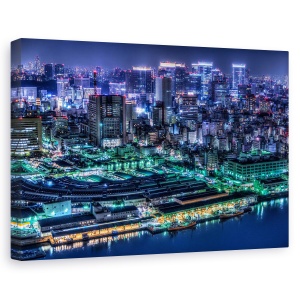Tablou canvas - Tokyo, Noapte, Peisaj Urban, Cer, Culori, 40 x 60 cm