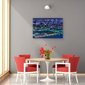 Tablou canvas - Tokyo, Noapte, Peisaj Urban, Cer, Culori, 40 x 60 cm - Img 4