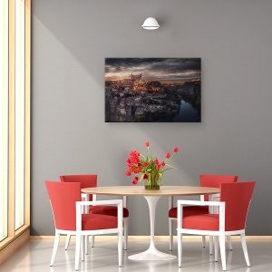 Tablou canvas - Toledo, Spania, Apus De Soare, Sat, Castel, 80 x 120 cm - Img 4