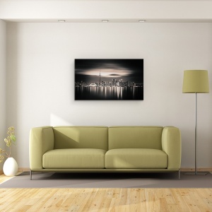 Tablou canvas - Toronto, Toronto, Cer, Peisaj Urban, Peisaj Urban, Sepia, 50 x 80 cm - Img 2
