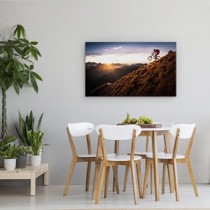 Tablou canvas - Traieste Aventura, Mountainbike, Mtb, Munti, Apus De Soare, 50 x 80 cm - Img 4