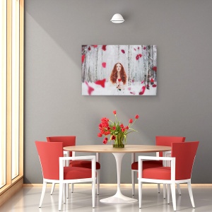 Tablou canvas - Trandafir, Petale, Rosu, 40 x 60 cm - Img 4