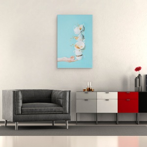 Tablou canvas - Trezire, Echilibru, Deget, Mana, Cafea, Cana, 60 x 90 cm - Img 2