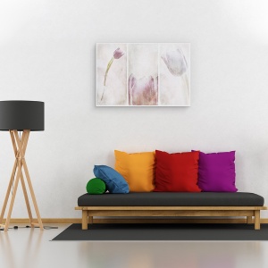 Tablou canvas - Triptic, Floare, Estompat, Lalea, Moale, Textura, 40 x 60 cm - Img 2