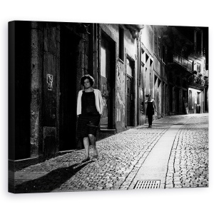 Tablou canvas - Uita-Te La Ei, Strada, Alb-Negru, Caine, Sezand, Telefon, 60 x 75 cm