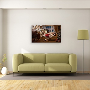 Tablou canvas - Uite, Mami, Ingeri, Caine, Sarbatori Fericite, Craciun, Ingeras, 50 x 80 cm - Img 2