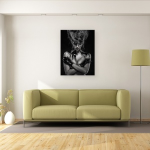 Tablou canvas - Ulei, Fata, Femeie, Persoana, Ochi, Studio, 60 x 80 cm - Img 2