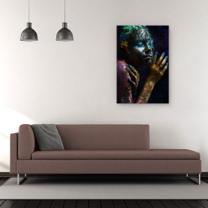 Tablou Canvas - Ulei & Peste, Portret, Fata, Ulei, Oameni, Femeie, 80 x 120 cm - Img 2