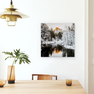 Tablou canvas - Ultimul Soare, Peisaj, Iarna, Rece, Zapada, Inghet, 90 x 90 cm - Img 4