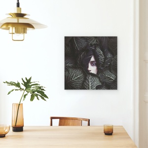 Tablou canvas - Varza, Femeie, Portret, Conceptual, Ochi, Model, 90 x 90 cm - Img 4