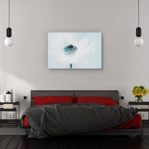 Tablou canvas - Vata pe bat, Natura moarta, Flori, Turcoaz, Abstract, 80 x 120 cm - Img 3