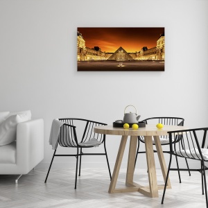 Tablou canvas - Vechi Si Nou, Luvru, Muzeu, Paris, Piramida, 50 x 100 cm - Img 4