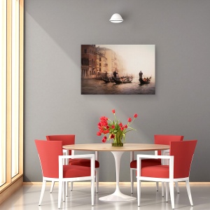 Tablou canvas - Venetia In Ceata, Gondole, Italia, Apa, 80 x 120 cm - Img 4