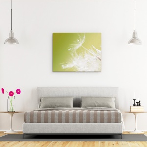 Tablou canvas - Verde, Picaturi, Pene, Moale, Alb, 60 x 75 cm - Img 3