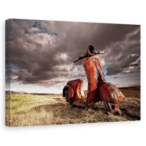 Tablou canvas - Vespa, Motocicleta, Rugina, Ruginit, 80 x 120 cm