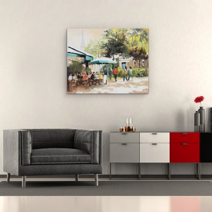 Tablou canvas - Viata De Oras, Paris, Oameni, Viata Sociala, Pictura, 40 x 50 cm - Img 2
