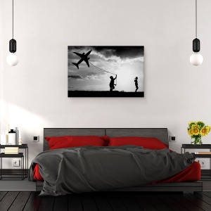 Tablou canvas - Zboara, Avionul Meu, Balon, Aeronava, Calatorie, 40 x 60 cm - Img 3