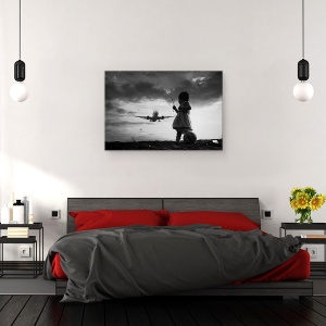 Tablou canvas - Zboara Din Nou, Copil, Copil, Fata, Persoana, Fotbal, 60 x 90 cm - Img 3