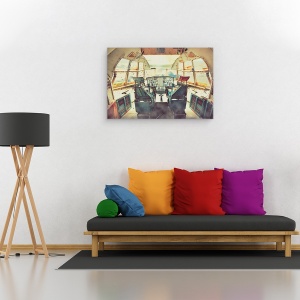 Tablou canvas - Zburand Cu Un Avion Abandonat, Epava, Fantoma, Armata, 60 x 90 cm - Img 2