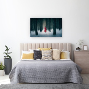 Tablou canvas - Zi Cu Zapada, Scufita Rosie, Fantezie, Basm, Poveste, 50 x 80 cm - Img 4