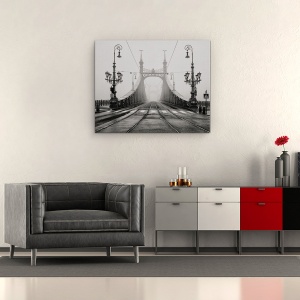 Tablou canvas - Zi Linistita, Budapesta, Pod, Ungaria, Ceata, 60 x 75 cm - Img 2