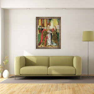 Tablou inramat - Absolon Stumme - Casatoria Fecioarei, de la Altarul Domului, 70 x 90 cm - Img 2