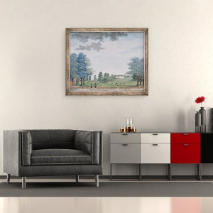 Tablou inramat - Adam Callander - Casa Mare si Parcul de la Chawton, 70 x 85 cm - Img 2