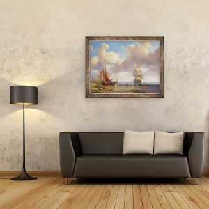 Tablou inramat - Adolf Vollmer - Marea Calma, 70 x 90 cm - Img 2