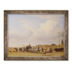 Tablou inramat - Adriaen van de Velde - Caruta nobila pe plaja la Scheveningen, 60 x 80 cm
