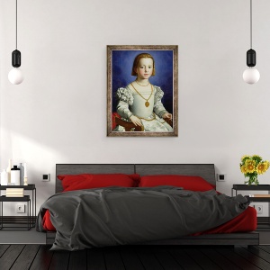 Tablou inramat - Agnolo di Cosimo Bronzino - Portret De Bia de Medici, 60 x 80 cm - Img 3