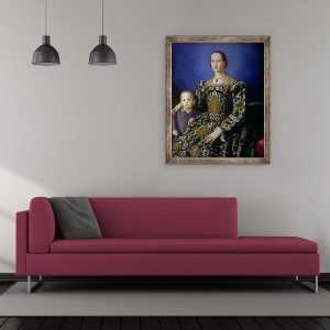 Tablou inramat - Agnolo di Cosimo Bronzino - Portret De Eleanor De Toledo si Fiul ei, Giovanni de Medici, 50 x 60 cm - Img 2