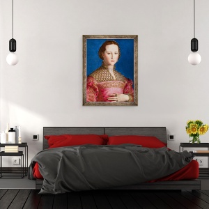 Tablou inramat - Agnolo di Cosimo Bronzino - Portret De Eleanor De Toledo, 60 x 80 cm - Img 3