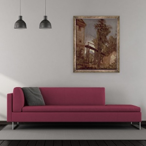 Tablou inramat - Albrecht Altdorfer - Peisaj cu pasarela, 50 x 60 cm - Img 2