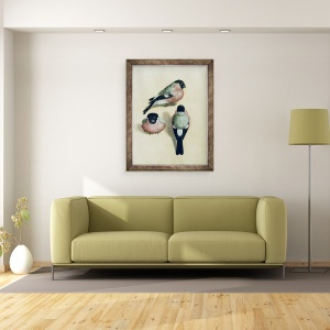 Tablou inramat - Albrecht Durer - Trei studii ale unui bullfinch, 70 x 90 cm - Img 2