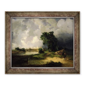 Tablou inramat - Aleksei Kondratevich Savrasov - Vedere la Kremlin in vreme rea, 70 x 85 cm